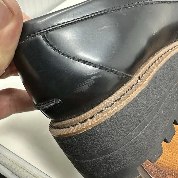 Sam Edelman Laurs Platform Lug Sole Loafers Size 8.5 Black Preppy Punk - Picture 14 of 16